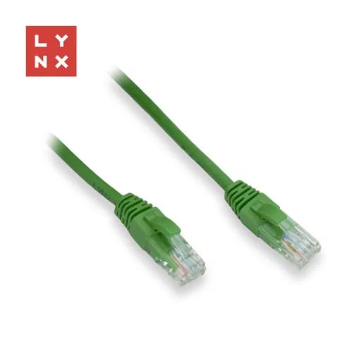 LYNX UTP patch kabel Cat5e, PVC, CCA, 0, 1m, zelený (balení obsahuje 10ks)