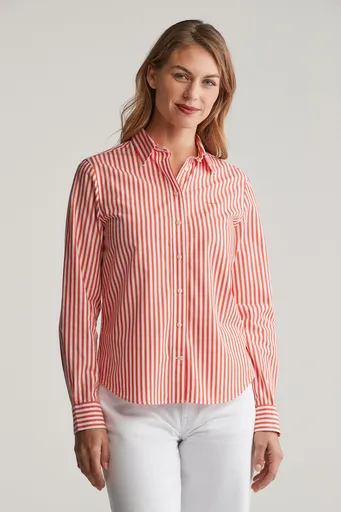 KOŠILE GANT REG CLASSIC POPLIN STRIPED SHIRT ORANGE RED