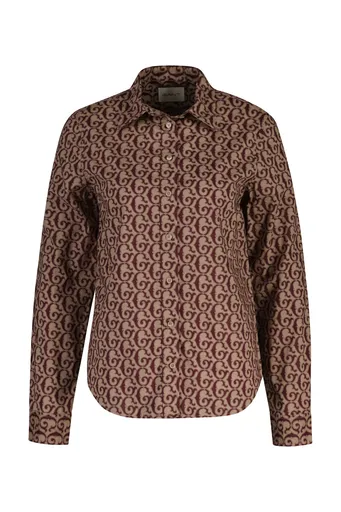 KOŠILE GANT REG G PRINT COT VOILE SHIRT PLUM WINE