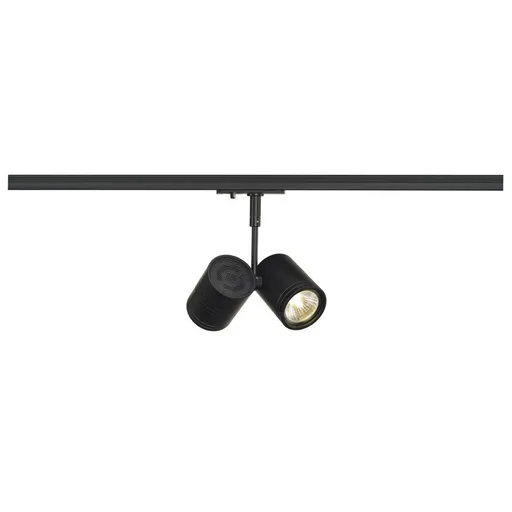 SLV BIG WHITE BIMA 2, bodové svítidlo pro vysokonapěťovou 1fázovou proudovou sběrnici, dvě žárovky, QPAR51, černé matné, max. 50 W,