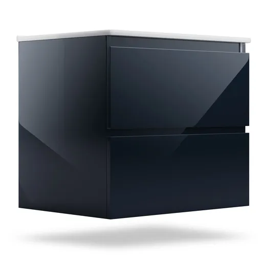 Blumfeldt Johnstone, umyvadlo a skříňka do koupelny, 60 cm, keramické umyvadlo, zavírání Soft-Close