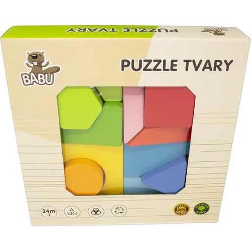 BABU - Dřevěné geometrické puzzle