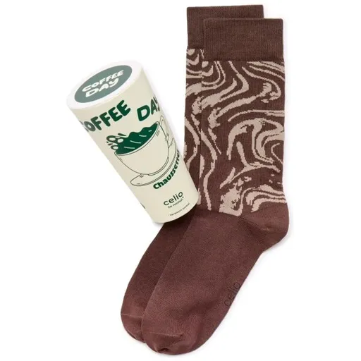 CELIO XMISOCOFFE Pánské ponožky v dárkovém balení, hnědá, velikost