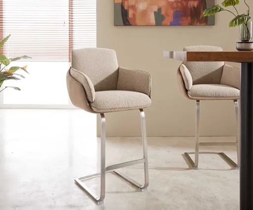 Barová židle Luan-Flex plochá podnož nerezová ocel mix