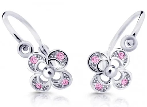 Cutie Jewellery Dětské náušnice z bílého zlata C2200-10-X-2 růžová