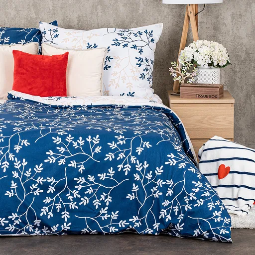 4Home Bavlněné povlečení Harmony modrá, 140 x 200 cm, 70 x 90 cm