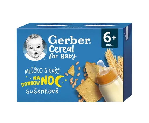 Gerber Cereal Mlíčko s kaší sušenkové 6m+ 2x200 ml