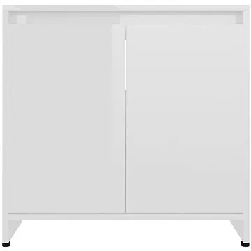 Shumee Koupelnová skříňka - bílá, vysoký lesk, 60 × 33 × 61 cm, dřevotříska (802648)