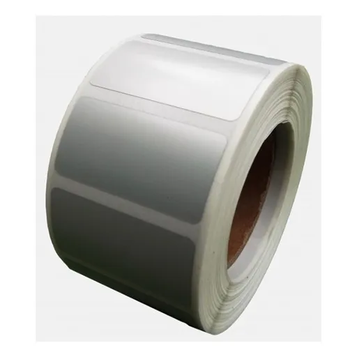 Samolepicí fólie 36x18 mm, 2000ks, stříbrné, termo, role