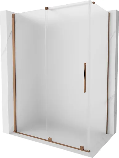 MEXEN/S Velar sprchový kout, posuvné dveře 160 x 70, dekor, růžové zlato 871-160-070-31-60