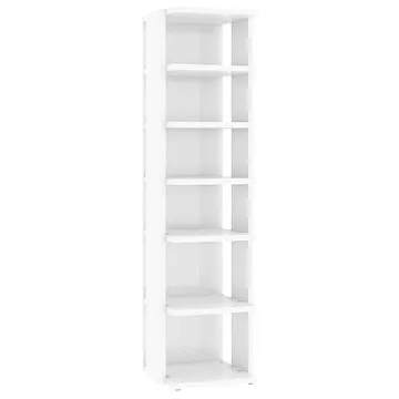 Botník bílý s vysokým leskem 25 x 27 x 102 cm dřevotříska, 808497 (808497)