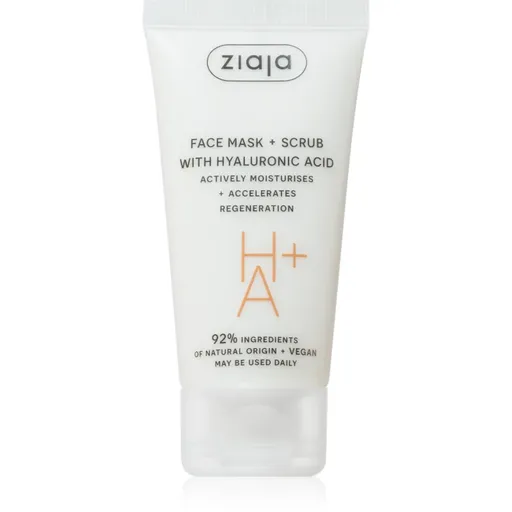 Ziaja Face Mask + Scrub with Hyaluronic Acid peelingová maska 55 ml