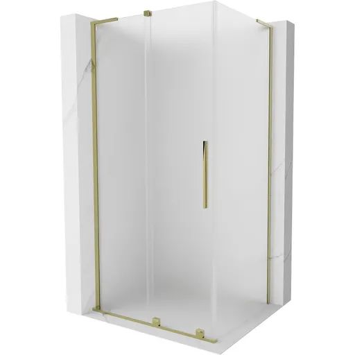 MEXEN/S Velar L sprchový kout, posuvné dveře 120 x 110, dekor, zlato 871-120-110-33-50