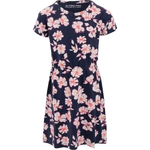 ALPINE PRO ELEWO Dívčí šaty, tmavě modrá, velikost 116-122