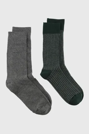PONOŽKY GANT HOUNDSTOOTH PATTERN SOCKS 2-P GB TARTAN GREEN