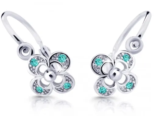 Cutie Jewellery Dětské náušnice z bílého zlata C2200-10-X-2 světle zelená