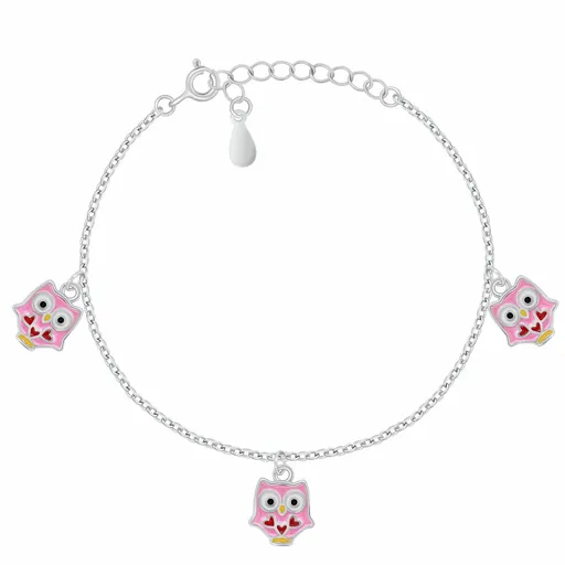 Brilio Silver Roztomilý stříbrný náramek Sovičky BRC151WP