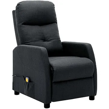 Masážní polohovací křeslo tmavě šedé textil (289827)