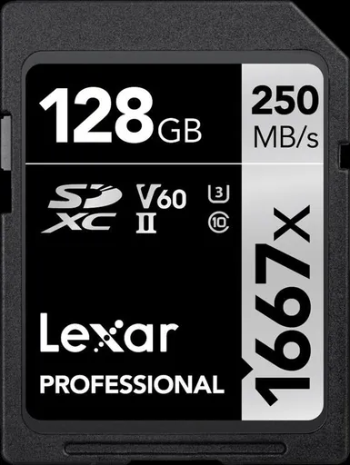 Lexar Pro 1667X SDXC UHS-II U3 (V60) R250/W120 128G
