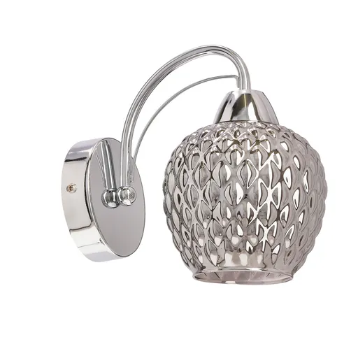 TOBIAS chromová nástěnná lampa 1x40W E27 kouřové stínidlo