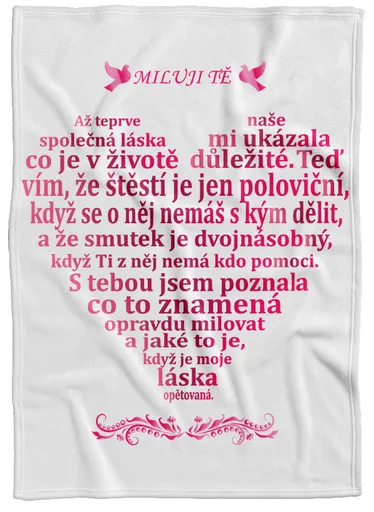 Deka Milostný citát - pro ženy (Podšití beránkem: NE)