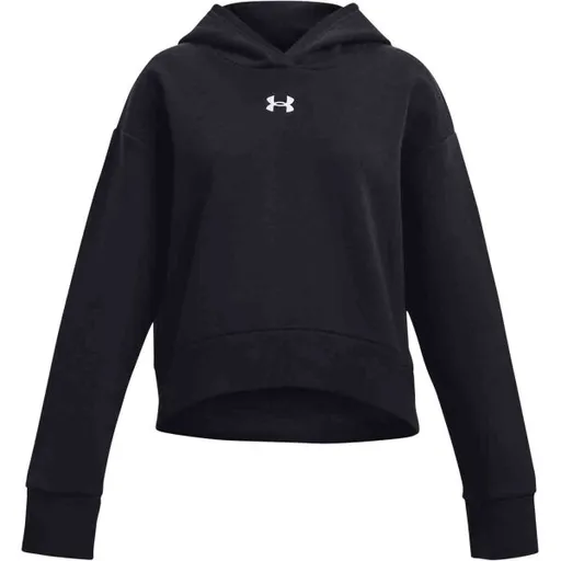 Under Armour RIVAL FLEECE CROP HOODIE Dívčí mikina, černá, velikost M