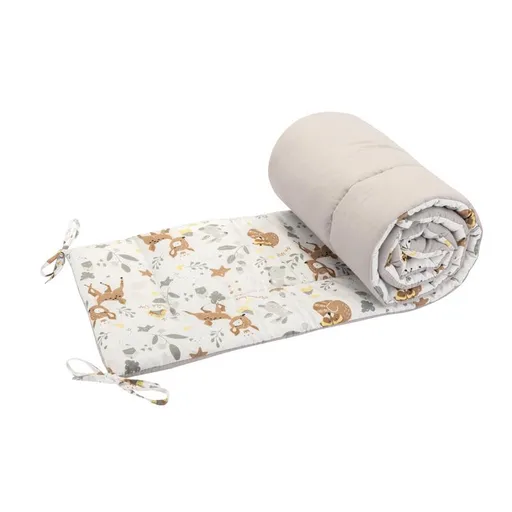 Bomimi MANTINEL do postýlky 180 cm, LESNÍ ZVÍŘÁTKA BÉŽOVÁ xy