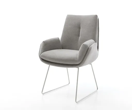 Jídelní židle Clea-Flex tkanina Měkký šedá tenká podnož