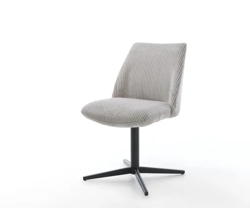 Jídelní židle Elso-Flex manšestr stříbrnošedá podnož černá