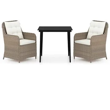 3dílný zahradní jídelní set hnědý, 3099565 (3099565)