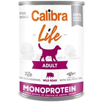 Calibra Dog Life konzerva adult wild boar with cran. 400 g (8594062080169)