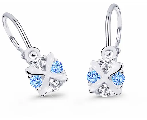 Cutie Jewellery Něžné dětské náušnice z bílého zlata C2753-10-X-2 světle modrá