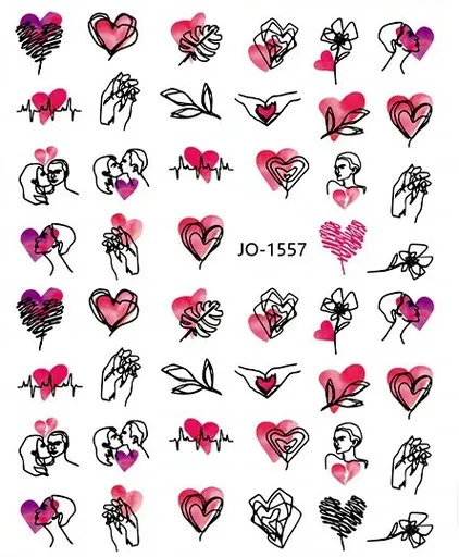 Samolepky na nehty - Valentýn JO-1557