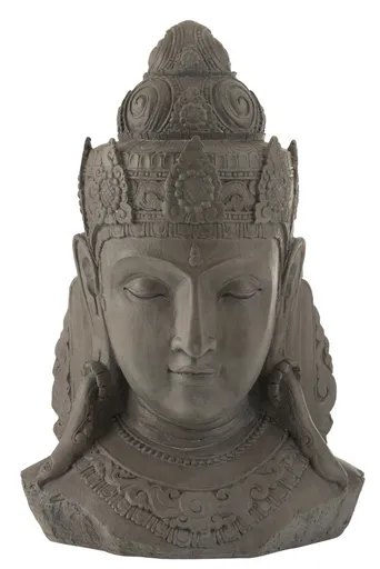 Šedá dekorativní soška hlavy Buddha L - 57*40*85 cm J-Line by Jolipa