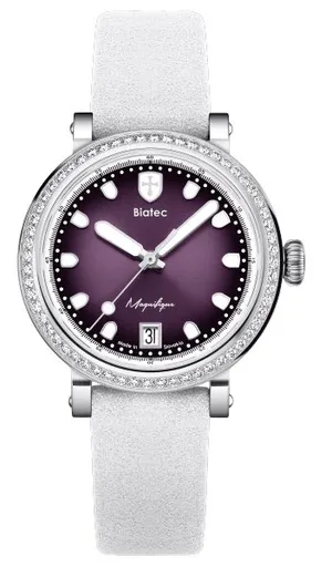 Biatec Magnifique 02 - Bílošedý řemínek z broušené kůže