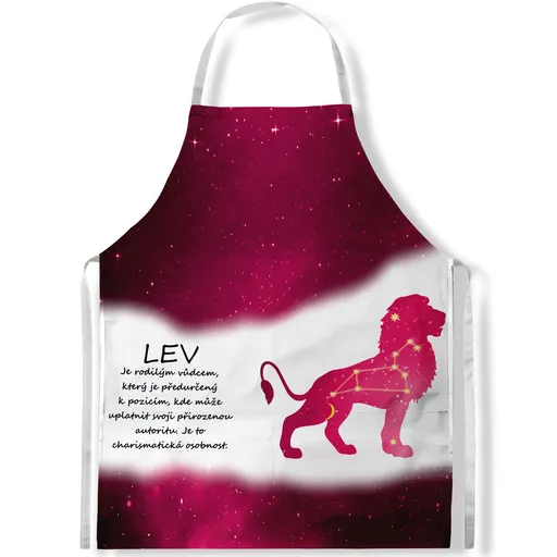 Zástěra Lev (23.7. - 22.8.) - červená