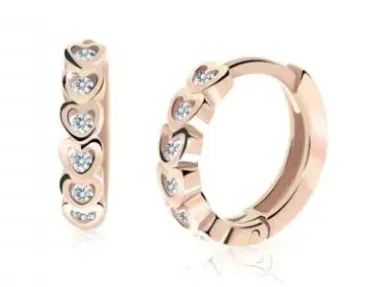 Cutie Diamonds Dětské kruhové náušnice z růžového zlata s brilianty C3339-10-10-X-4-D
