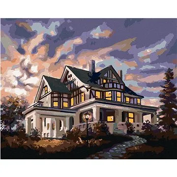 Zuty - Malování podle čísel - BÍLÝ DŮM PO SETMĚNÍ (D. RUSTY RUST), 80x100 cm, vypnuté plátno na rám (HRAmmb02141nad)