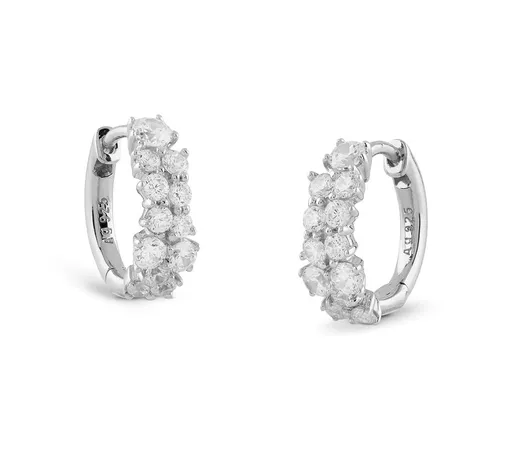 Guess Kruhové náušnice se zirkony Jardin JSBE04488JWRHT/U