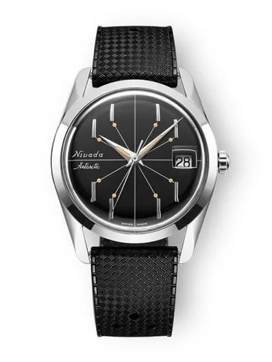 Nivada Grenchen Antarctic Spider Black 35 mm - Rubber tropic