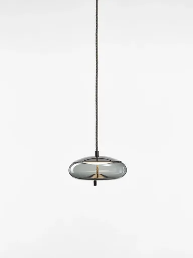 Závěsné svítidlo KNOT disco small, hnědá/kouřová - BROKIS