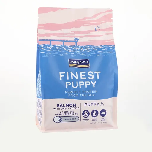 Fish4Dogs Granule velké pro štěňátka Finest losos se sladkými bramborami 6 kg, 2m+