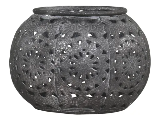 Zinkový kovový vintage svícen Vire zinc - Ø 10*7 cm Chic Antique