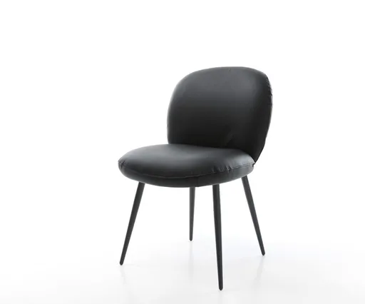 Jídelní židle Nube-Flex pravá kůže černá 4-nohá zúžená černá