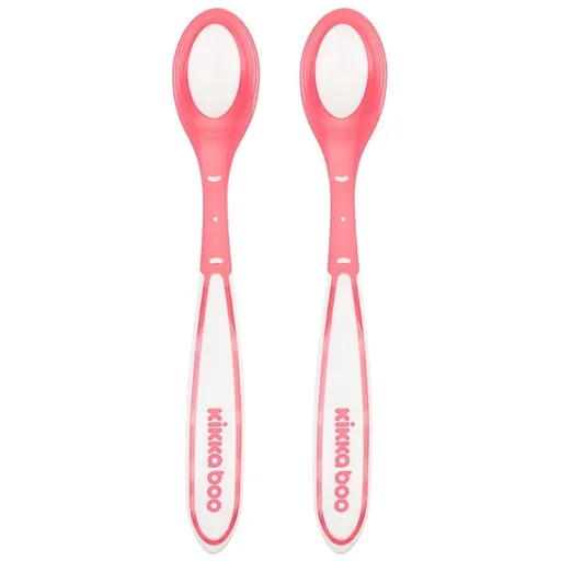KikkaBoo Lžičky s tepelným senzorem 2 ks Boo Pink