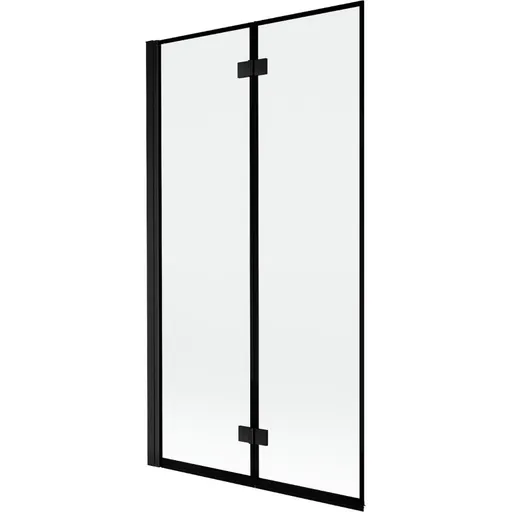 MEXEN MIST vanová zástěna 100x150 cm 6mm 2-s, černá, okraj, levá 8A9-100-002-70-70-L