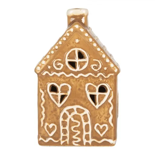 Hnědá perníková LED chaloupka Gingerbread Cott - 7*6*12 cm Clayre & Eef