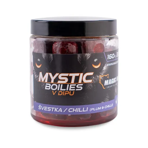 Magic Wolf Boilies v dipu Mystic 160g - Švestka / chilli 24mm,Magic Wolf Boilies v dipu Mystic 160g - Švestka / chilli 24mm