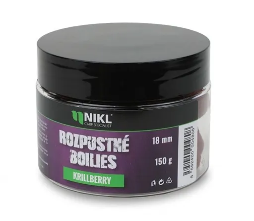 Nikl Rozpustné boilies Krill Berry 150g,Nikl Rozpustné boilies Krill Berry 150g