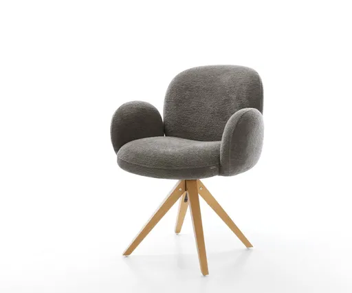 Jídelní židle Nube-Flex s područkami bouclé měkký tmavě béžová